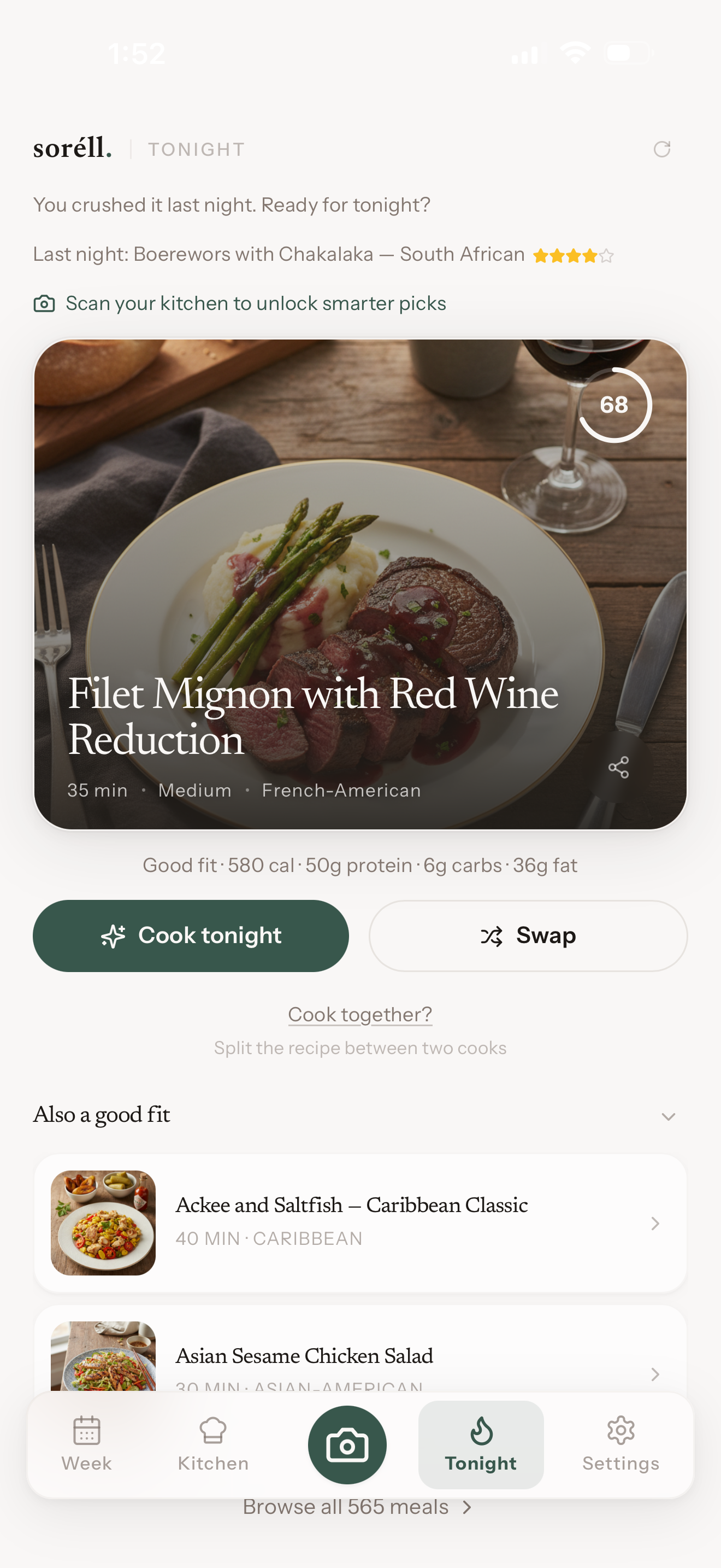 Tonight's dinner recommendation